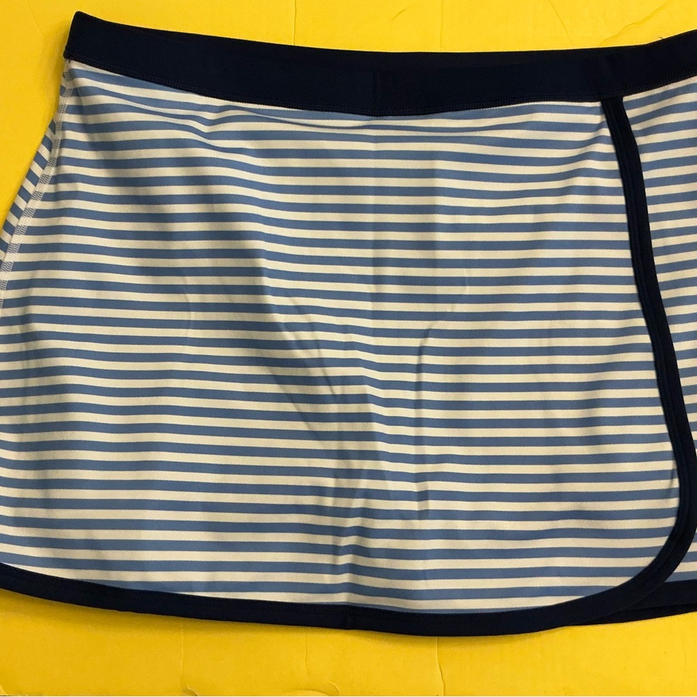 J. Crew Cloudstretch striped wrap active skirt skort sz large Pickleball tennis - Picture 2 of 8